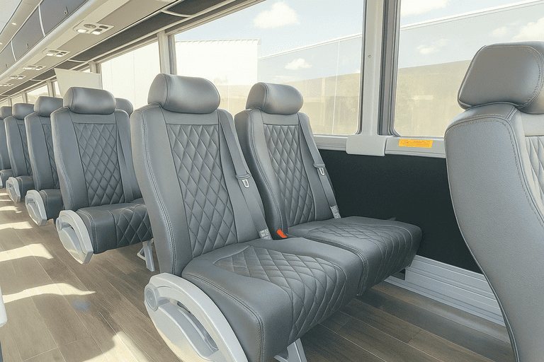 interior of Cambridge Coach Bus Service charter bus