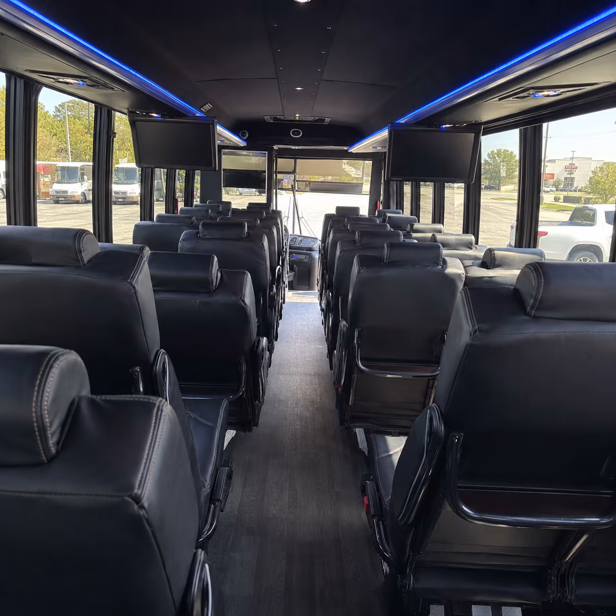 cambridge 28 passenger minibus inside
