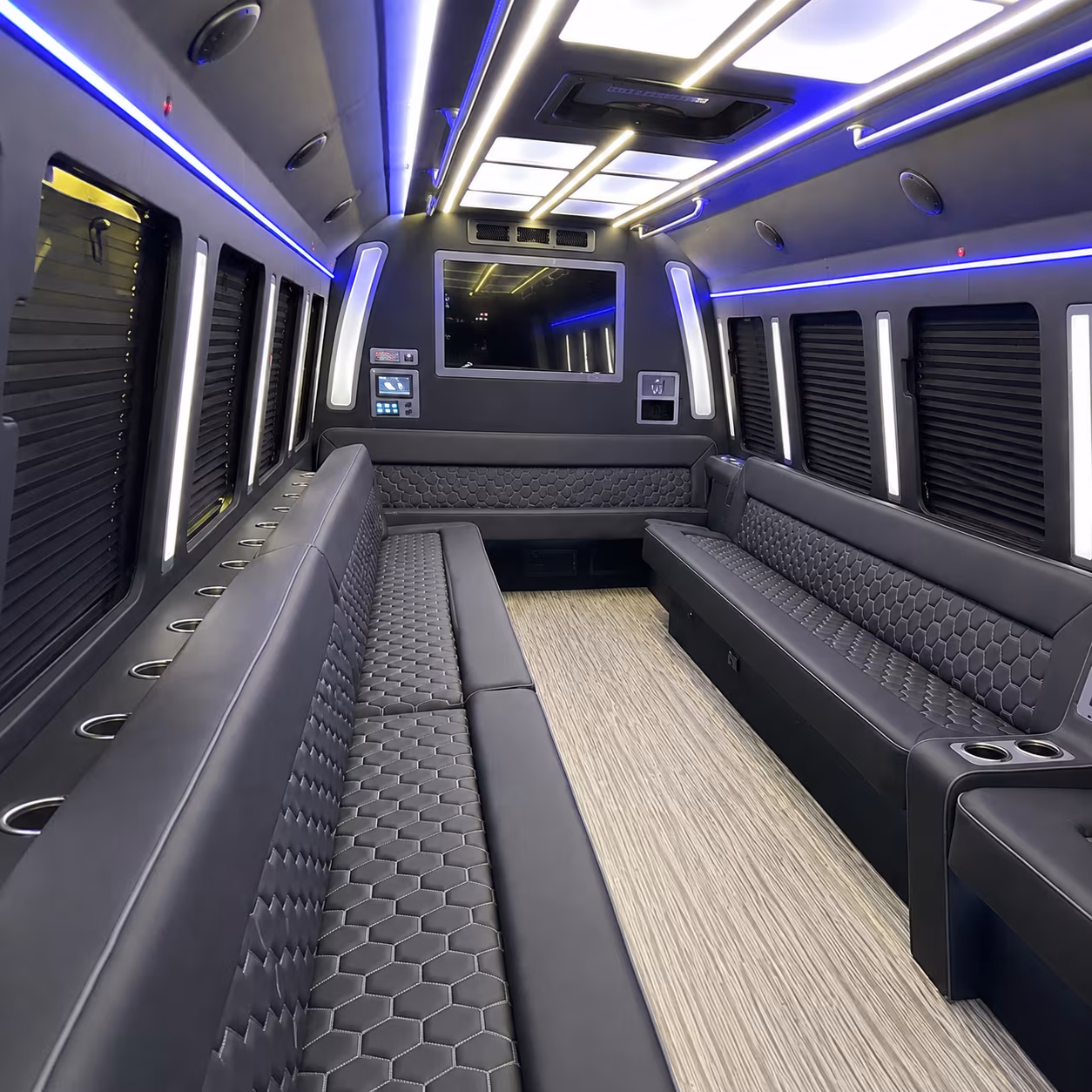 cambridge 40 passenger party bus inside