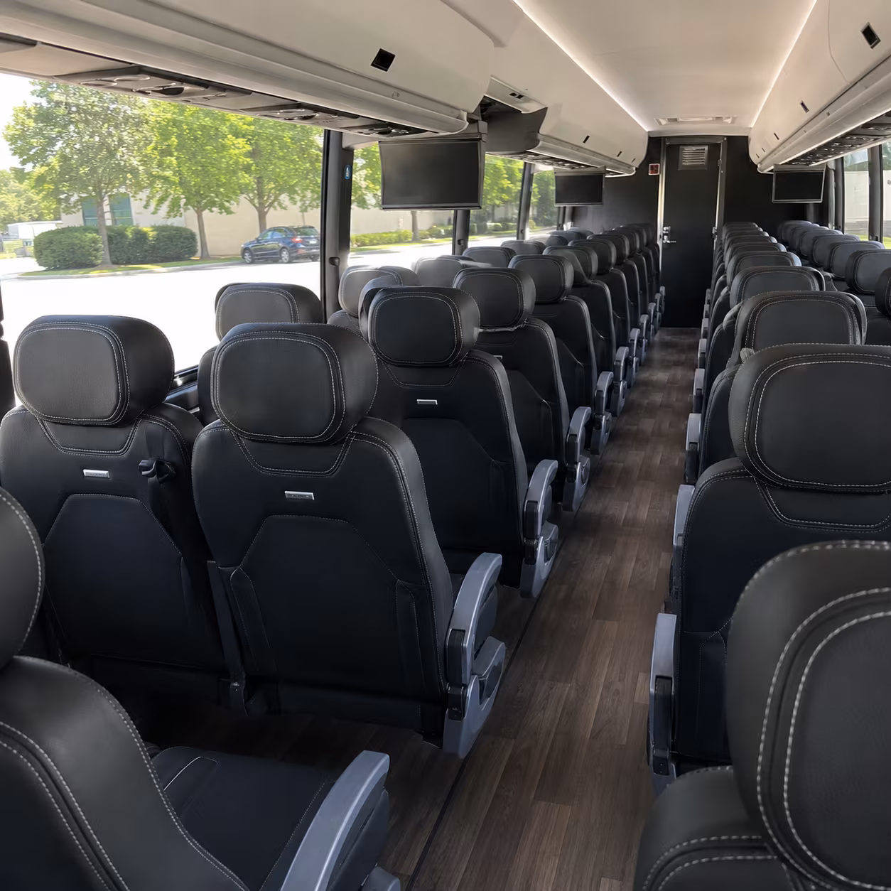 cambridge 56 passenger charter bus inside